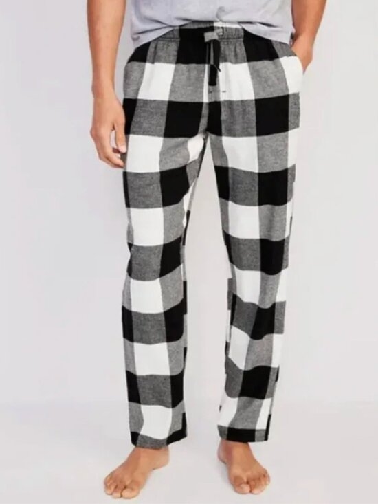 Old Navy Other - Old Navy Men’s Sz XXXL Flannel Pajama Pant White Black Buffalo Plaid 100% Cotton